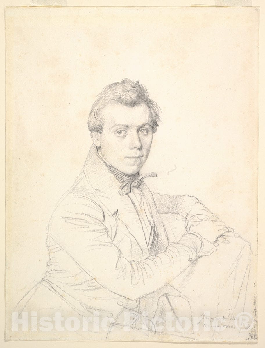 Art Print : Jean Auguste Dominique Ingres - The Architect Charles-Victor Famin : Vintage Wall Art