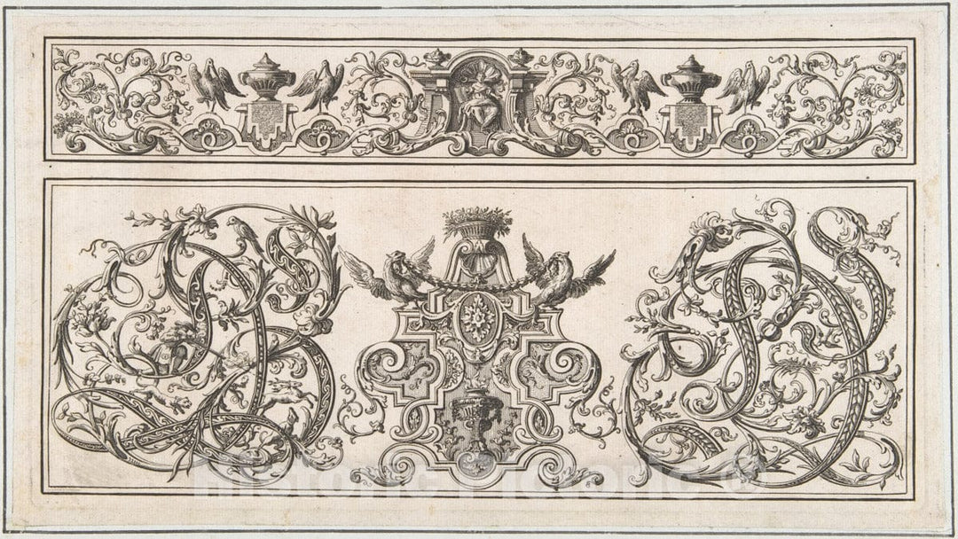 Art Print : Johann Daniel Preissler - Orthographia pl.5 : Vintage Wall Art