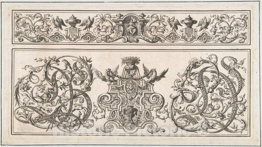 Art Print : Johann Daniel Preissler - Orthographia pl.5 : Vintage Wall Art