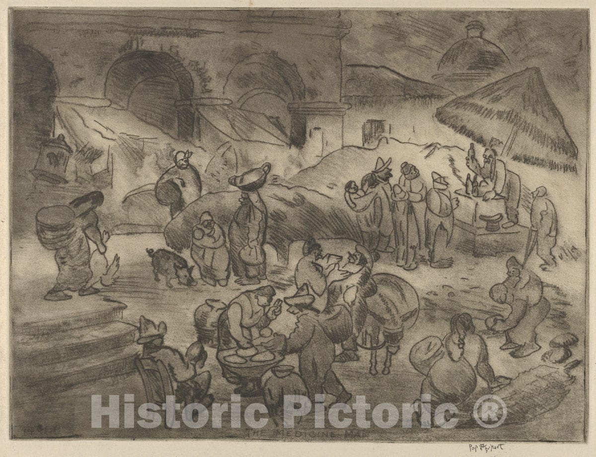 Art Print : George Overbury Pop Hart - The Medicine Man, Market Place, Mexico 2 : Vintage Wall Art