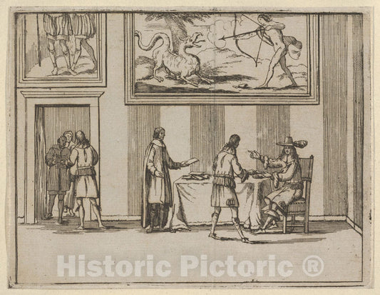 Art Print : Francesco I d'Este Instructing for Alms to be Given to The Poor - Artist: Bartolomeo Fenice (Fenis) - Created: 1659 : Vintage Wall Art