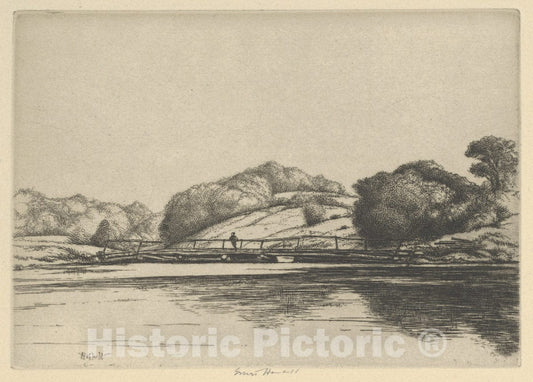 Art Print : Ernest Haskell - Tide Bridge : Vintage Wall Art