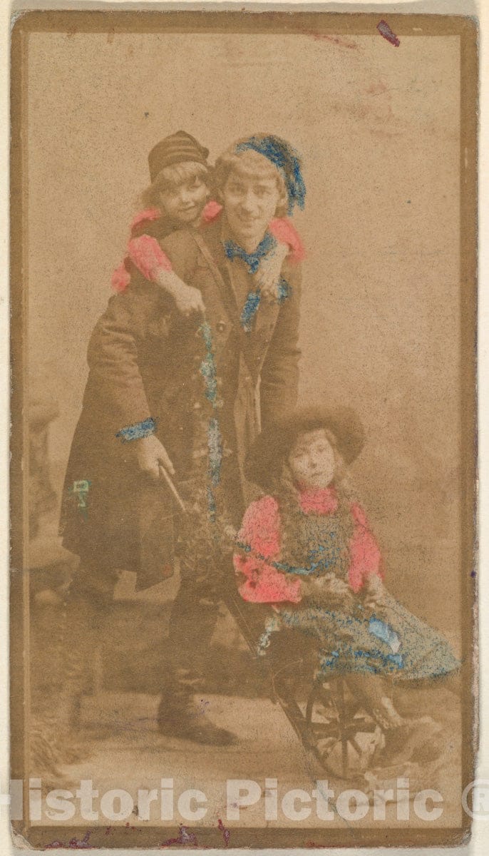 Photo Print : Actress Posing with Two Children, from The Actresses Series (N668) : Vintage Wall Art