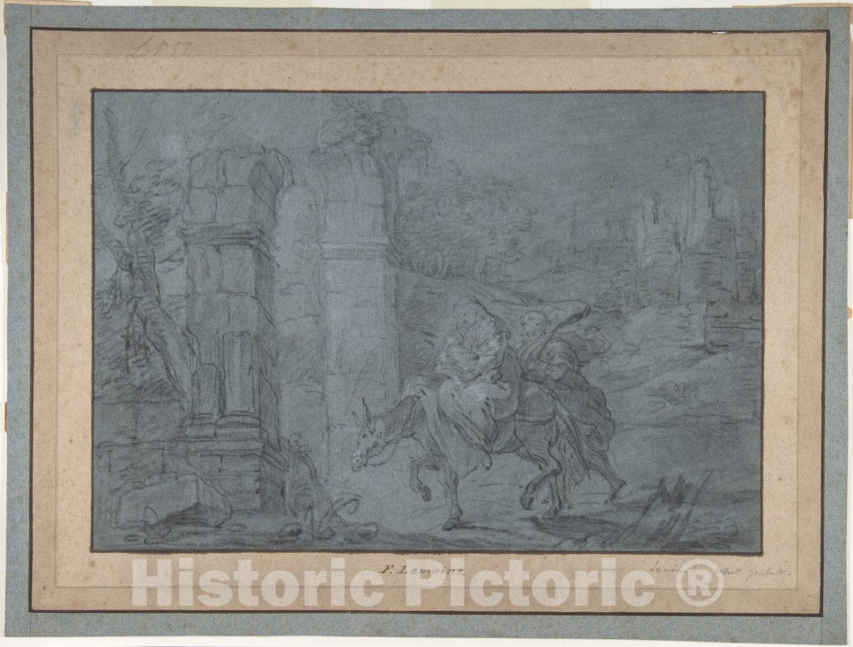 Art Print : François Le Moyne - The Flight into Egypt : Vintage Wall Art