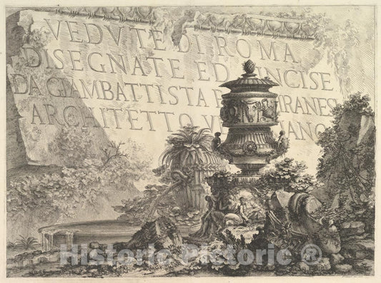Art Print : Giovanni Battista Piranesi - Frontispiece (Title Page) : Vintage Wall Art