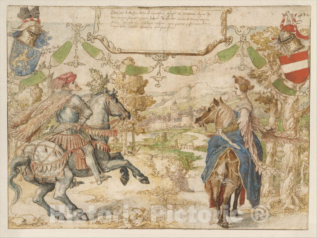 Art Print : Bernard Van Orley - Otto, Count of Nassau and his Wife Adelheid Van Vianen : Vintage Wall Art