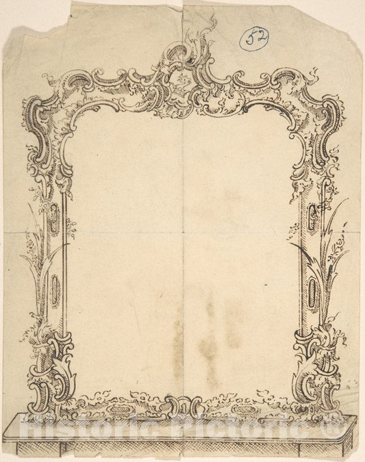 Art Print : Charles Hindley and Sons - Design for a Mirror 1 : Vintage Wall Art