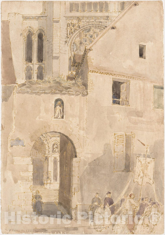 Art Print : Roger Eliot Fry - Facade of Chartres Cathedral : Vintage Wall Art