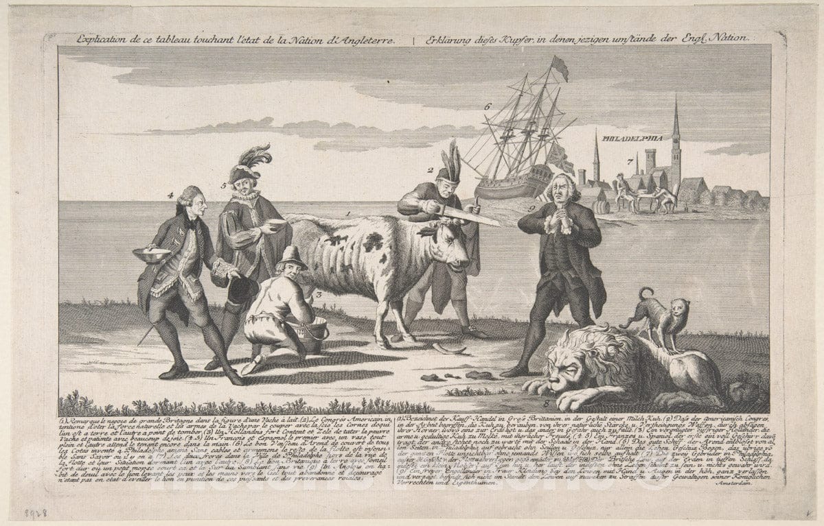Art Print : Anonymous, Dutch, 18th Century - State of The English Nation Toestand der Engelsche Natie : Vintage Wall Art