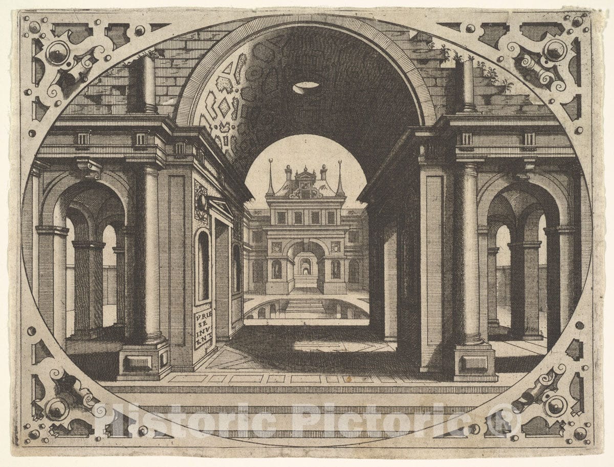 Art Print : Johannes Van Doetecum The Elder - Plate from Varie Architecture : Vintage Wall Art