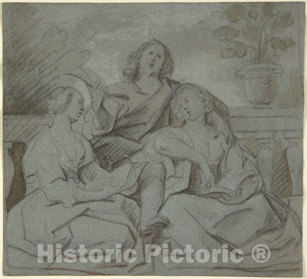 Art Print : Jacob Jordaens - A Youth and Two Girls Singing : Vintage Wall Art