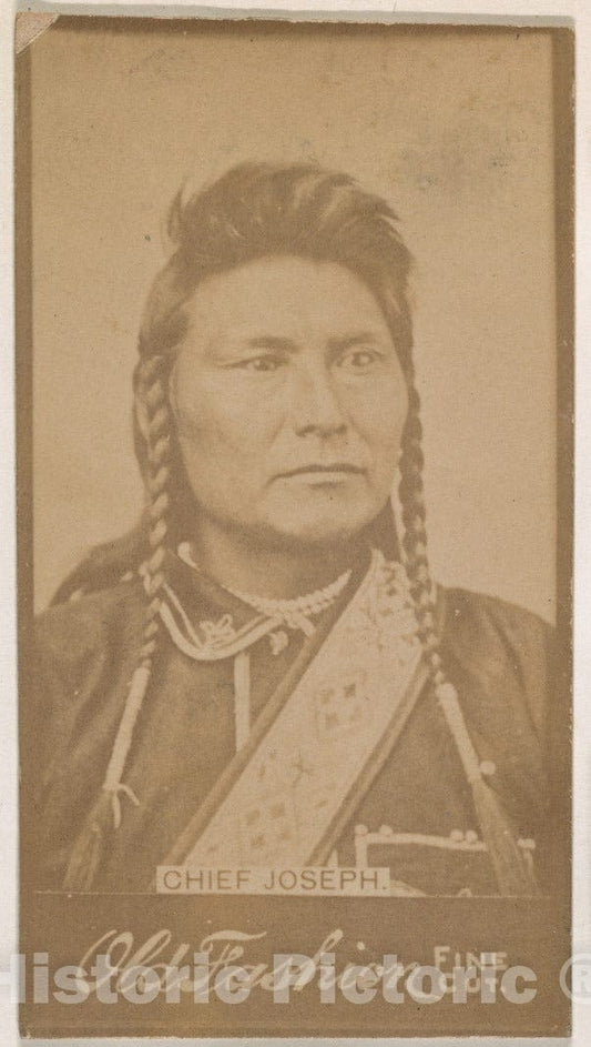 Photo Print : Chief Joseph, from The Indian Chiefs Series (N681) Promoting Old Fashion Fine Cut Tobacco : Vintage Wall Art