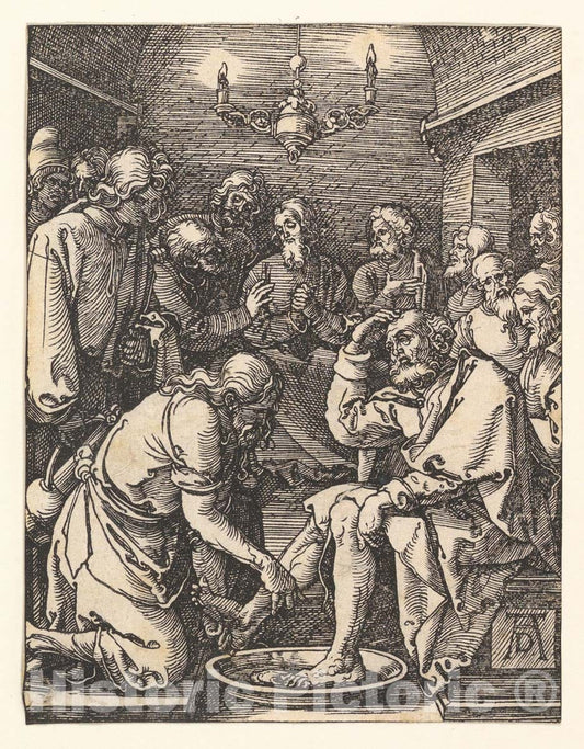 Art Print : Albrecht Dürer - Christ Washing The Feet of The Disciples, from The Small Passion 2 : Vintage Wall Art