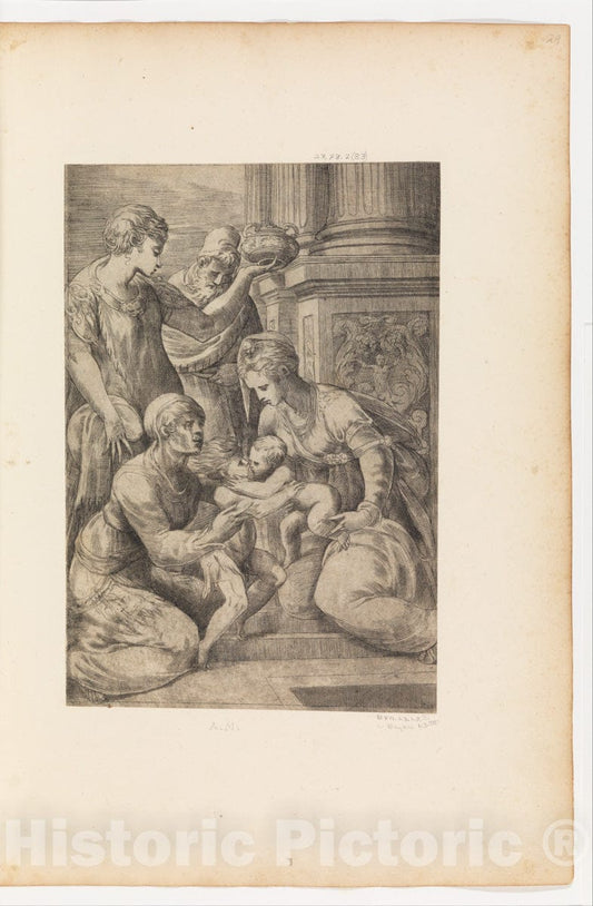 Art Print : Andrea Schiavone (Andrea Meldola) - Holy Family with Saints 1 : Vintage Wall Art