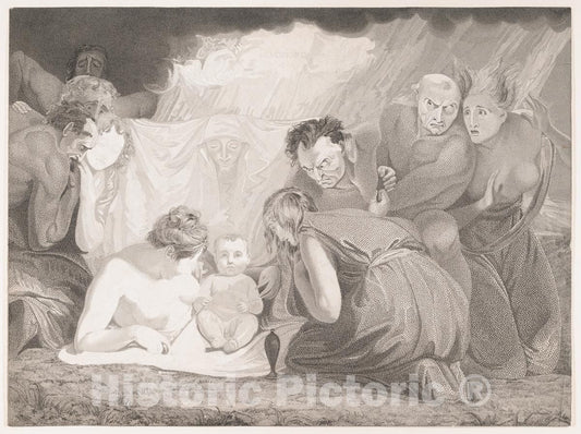 Art Print : Benjamin Smith - Infant Shakespeare Attended by Nature and The Passions : Vintage Wall Art