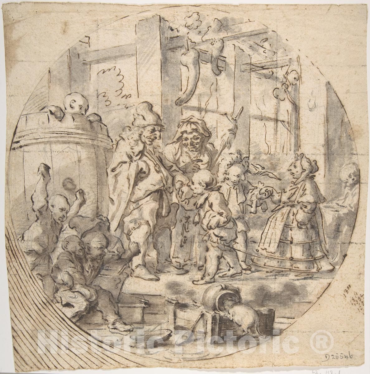 Art Print : Faustino Bocchi - The Mock Visit of Ceremony : Vintage Wall Art