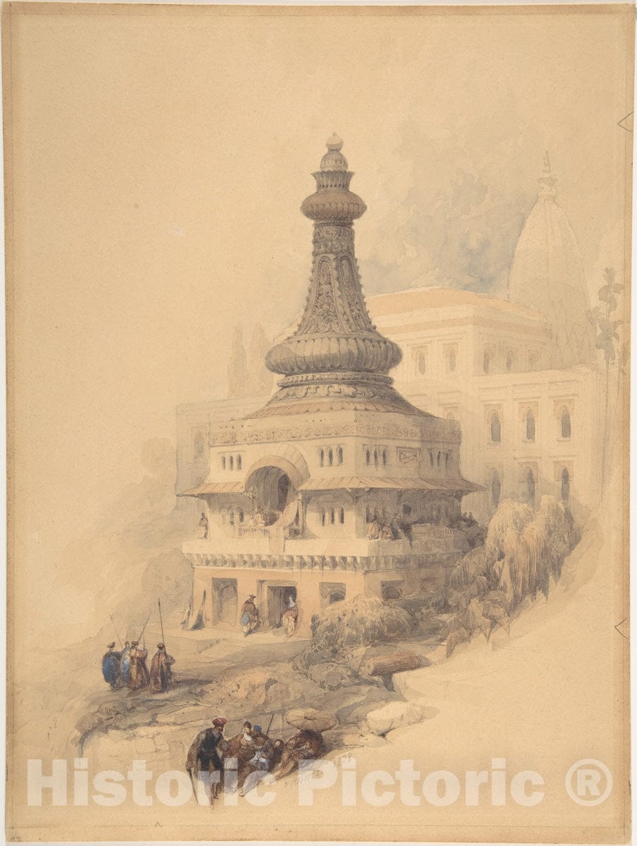 Art Print : David Roberts - Oriental Scene : Vintage Wall Art