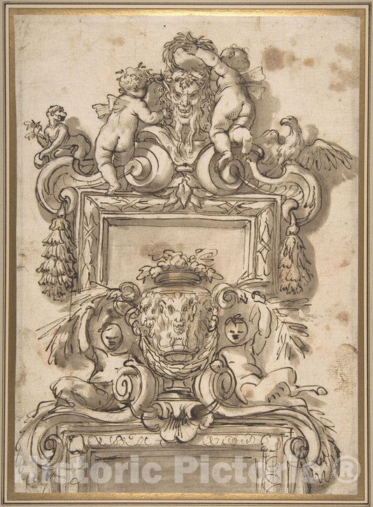 Art Print : Gregorio de' Ferrari - Design for an Overdoor Decoration (Recto)