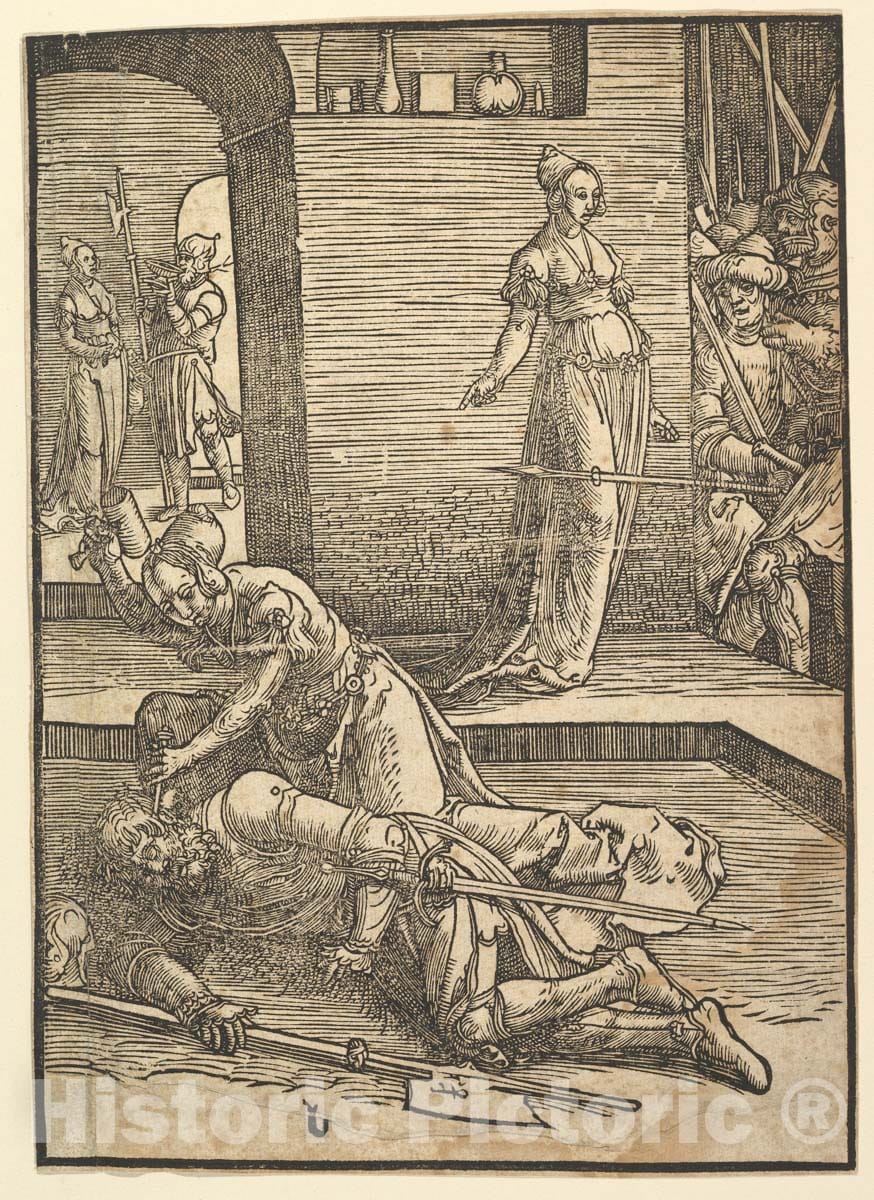 Art Print : Lucas Van Leyden - Jael Killing Sisera, Without Ornamental Frame (Copy) : Vintage Wall Art