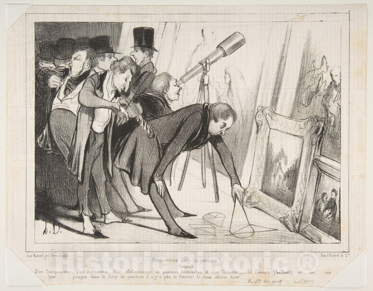 Art Print : Honoré Daumier - Celebrrrre Jury de Peinture, published in Le Charivari, March 16, 1840 : Vintage Wall Art