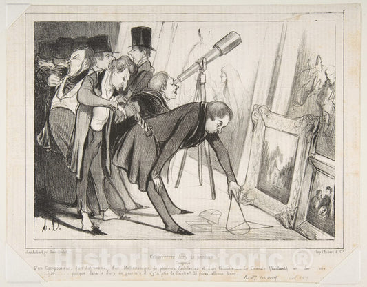 Art Print : Honoré Daumier - Celebrrrre Jury de Peinture, published in Le Charivari, March 16, 1840 : Vintage Wall Art