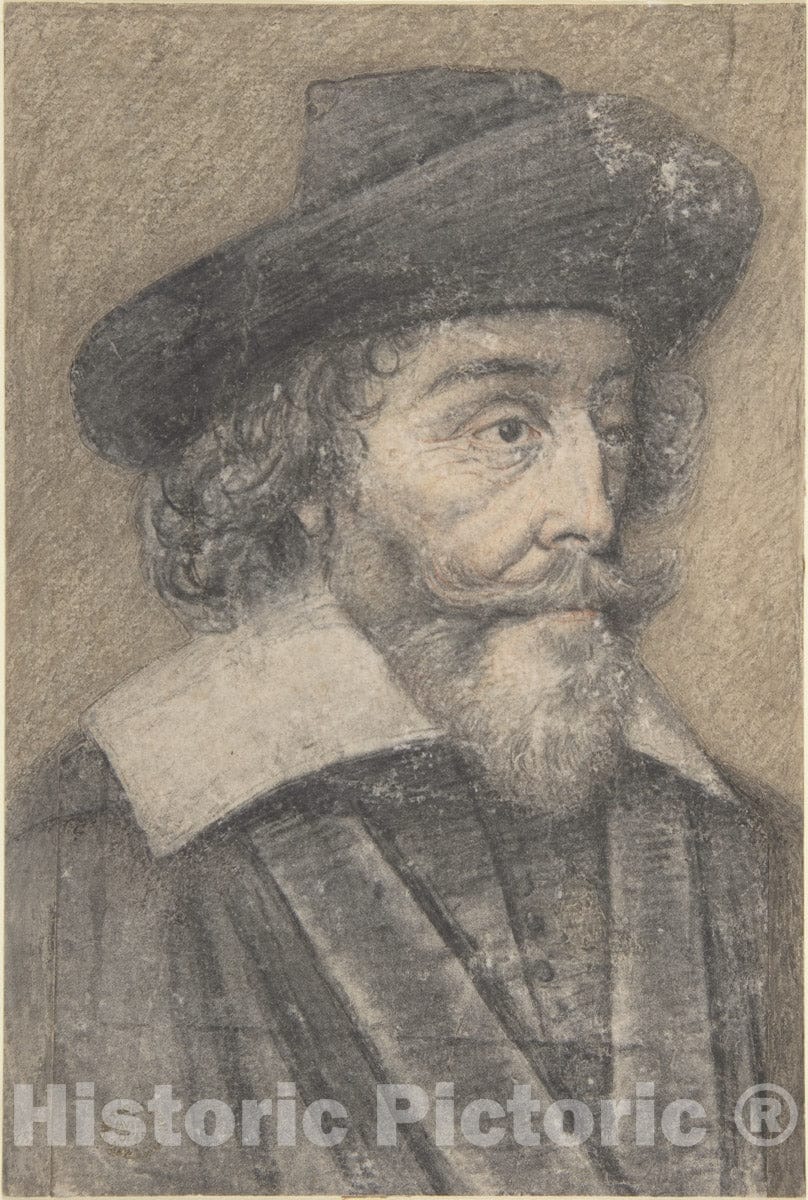 Art Print : French, 17th Century - Portrait of a Man : Vintage Wall Art