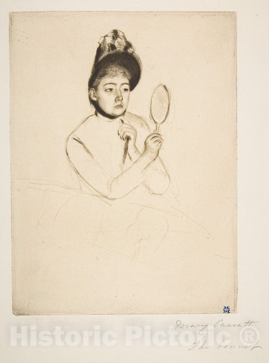 Art Print : Mary Cassatt - The Bonnet 2 : Vintage Wall Art