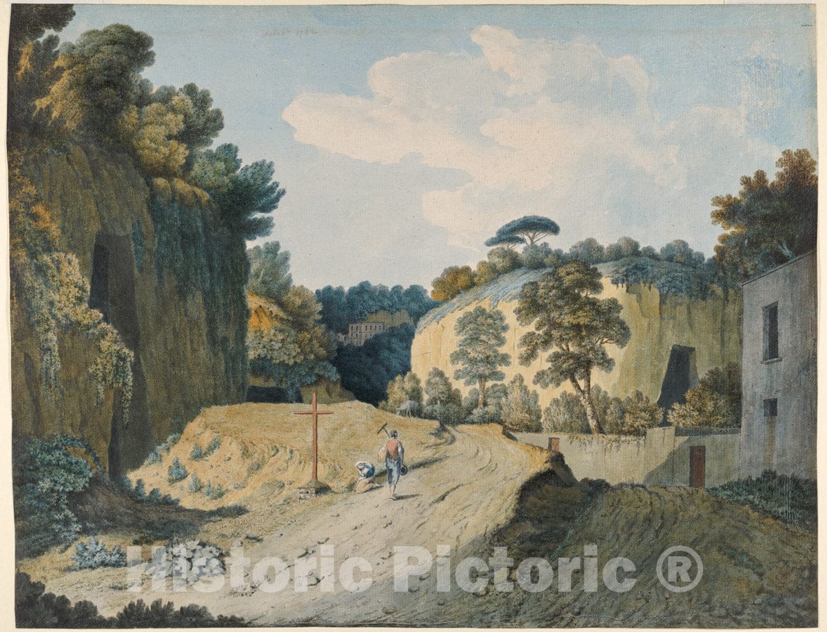 Art Print : Thomas Jones - A Road in a Gorge Near Naples : Vintage Wall Art