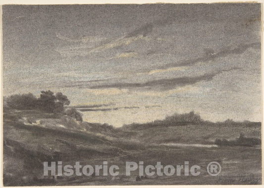 Art Print : Anton Melbye - Coastal Landscape : Vintage Wall Art