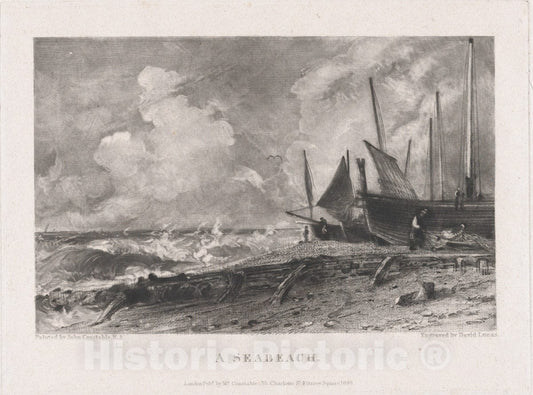Art Print : David Lucas - A Sea Beach - 426520 : Vintage Wall Art