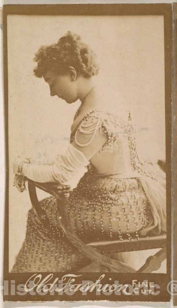 Photo Print : Portrait of Actress in Profile, from The Actresses Series (N664) Promoting Old Fashion Fine Cut Tobacco - 426523 : Vintage Wall Art