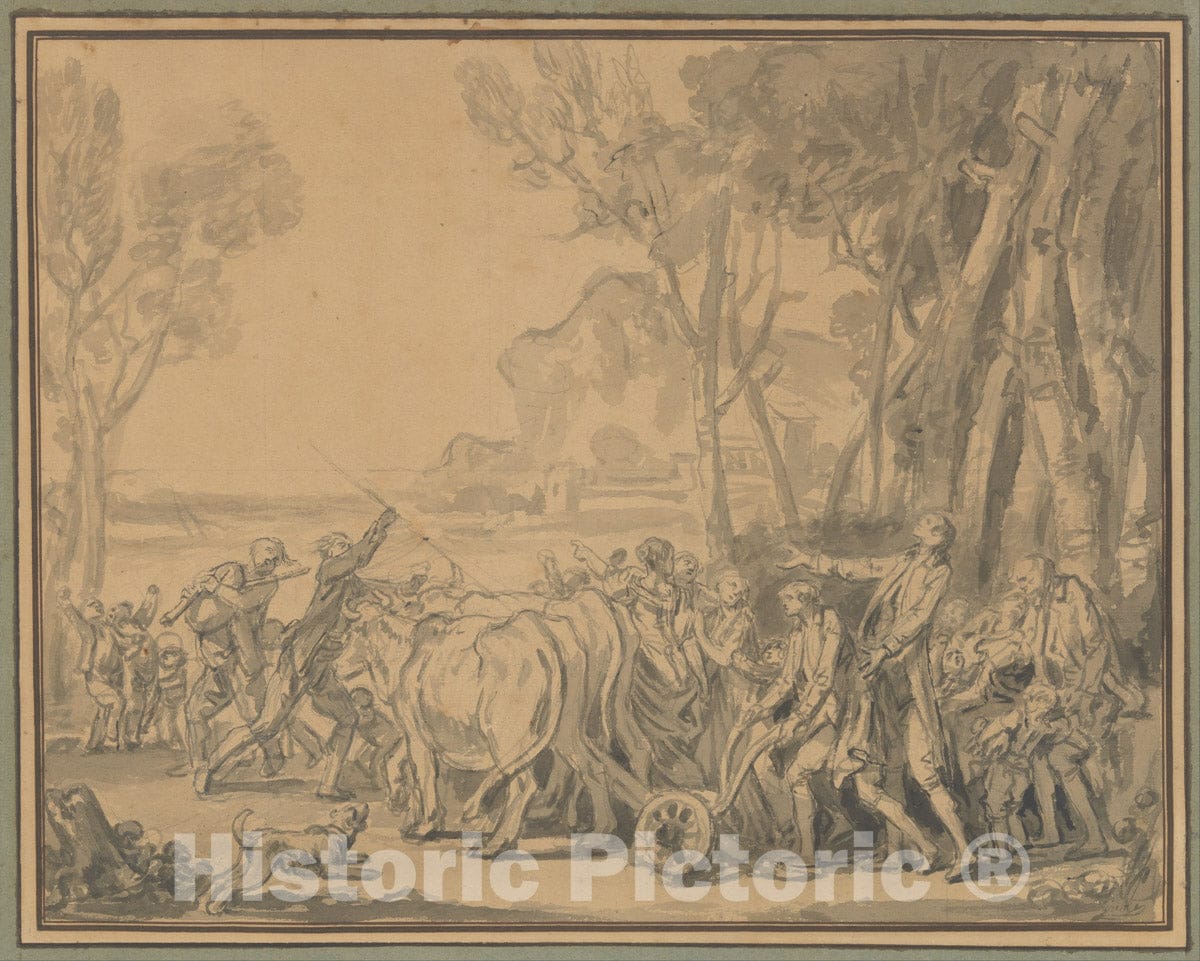 Art Print : Jean-Baptiste Greuze - A Farmer Entrusting The Plow to His Son : Vintage Wall Art