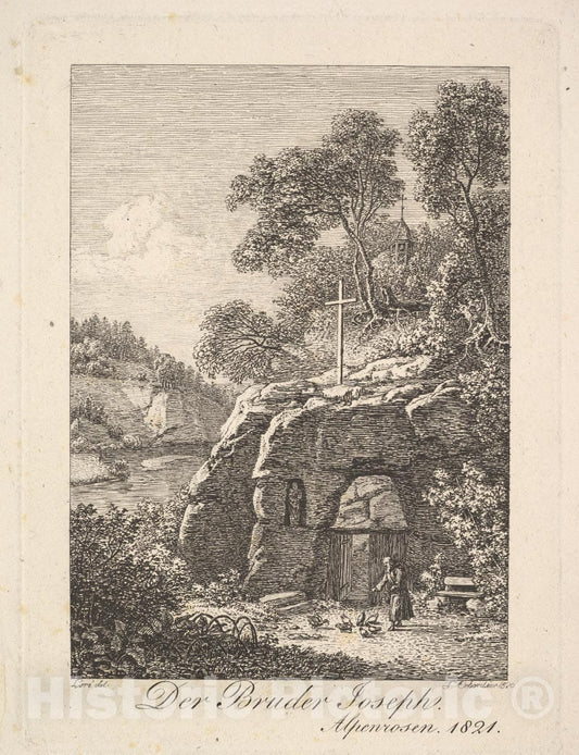 Art Print : Johann Christoph Erhard - Brother Joseph in The Alps : Vintage Wall Art