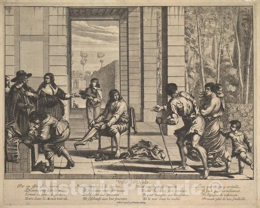 Art Print : Abraham Bosse - Clothing Beggars 2 : Vintage Wall Art