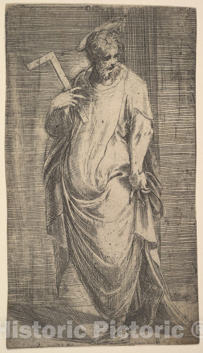 Art Print : Andrea Schiavone (Andrea Meldola) - Saint James Minor from 'Christ and The Apostles' : Vintage Wall Art