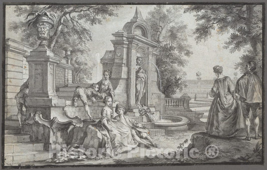 Art Print : Johann Wolfgang Baumgartner - Gallant Company in a Park : Vintage Wall Art