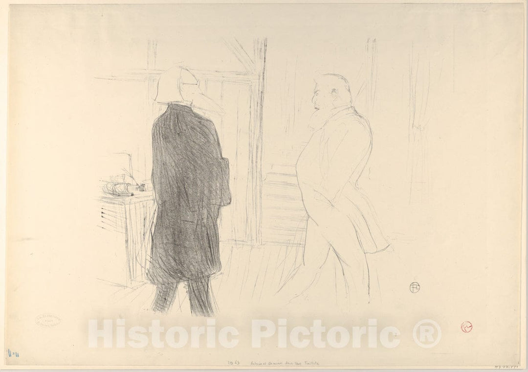 Art Print : Henri de Toulouse-Lautrec - André Antoine and Fermin Gémier in A Bankruptcy : Vintage Wall Art