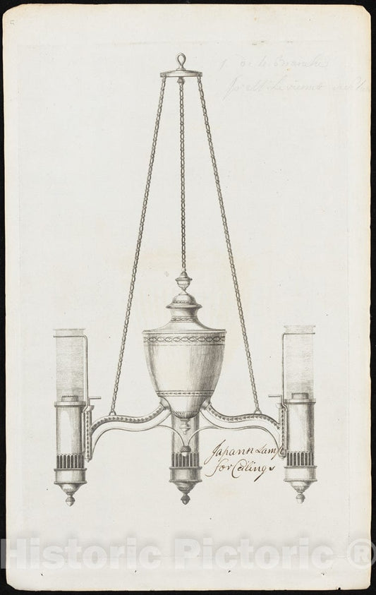 Art Print : Matthew Boulton - Japan lamp for Ceiling : Vintage Wall Art