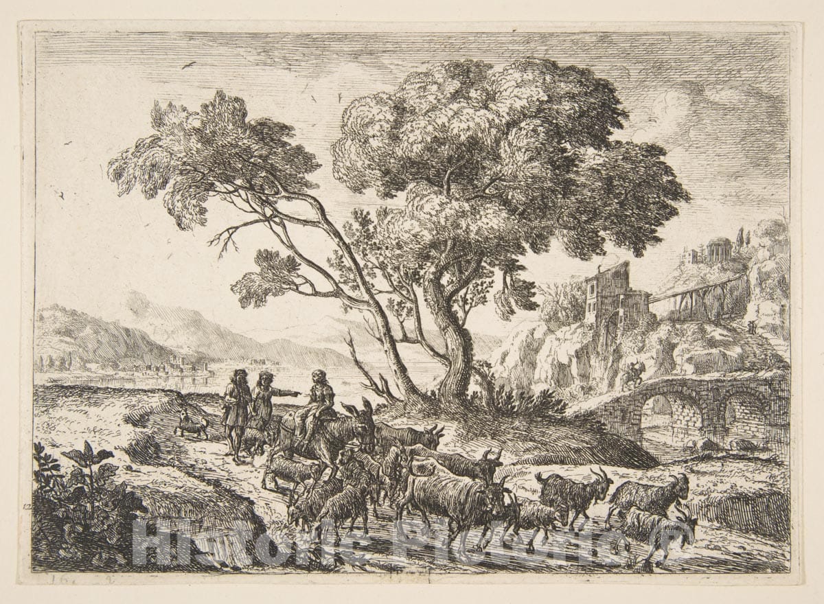 Art Print : Claude Lorrain (Claude Gellée) - Departure for The Fields 2 : Vintage Wall Art