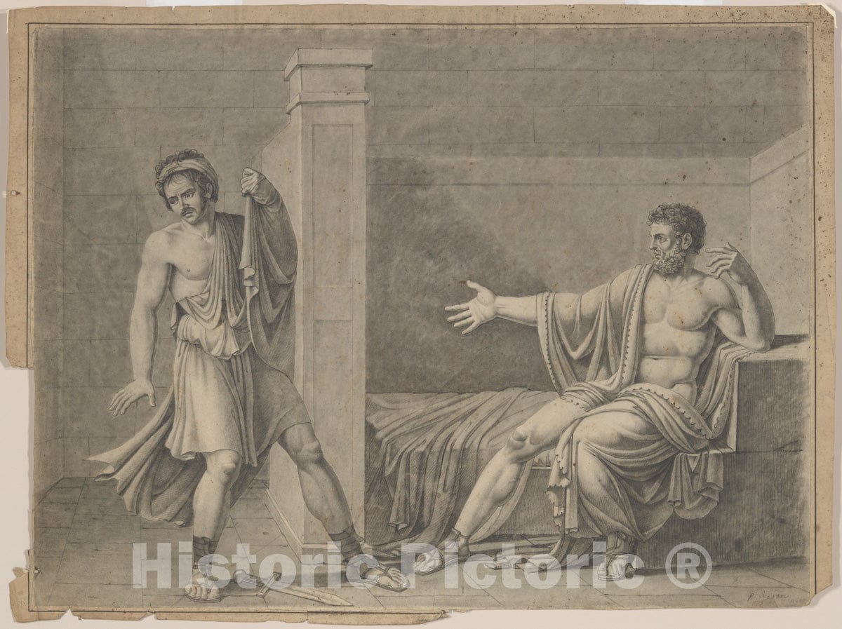 Art Print : in The Manner of Jean Germain Drouais - Marius at Minturnae : Vintage Wall Art