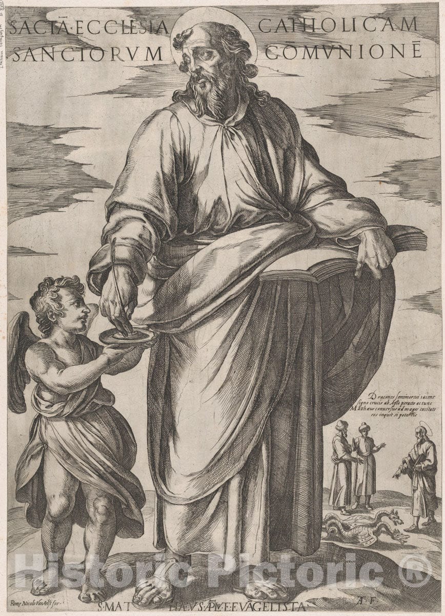 Art Print : Antonio Tempesta - St. Matthew, from 'Christ, Mary, and The Apostles' : Vintage Wall Art