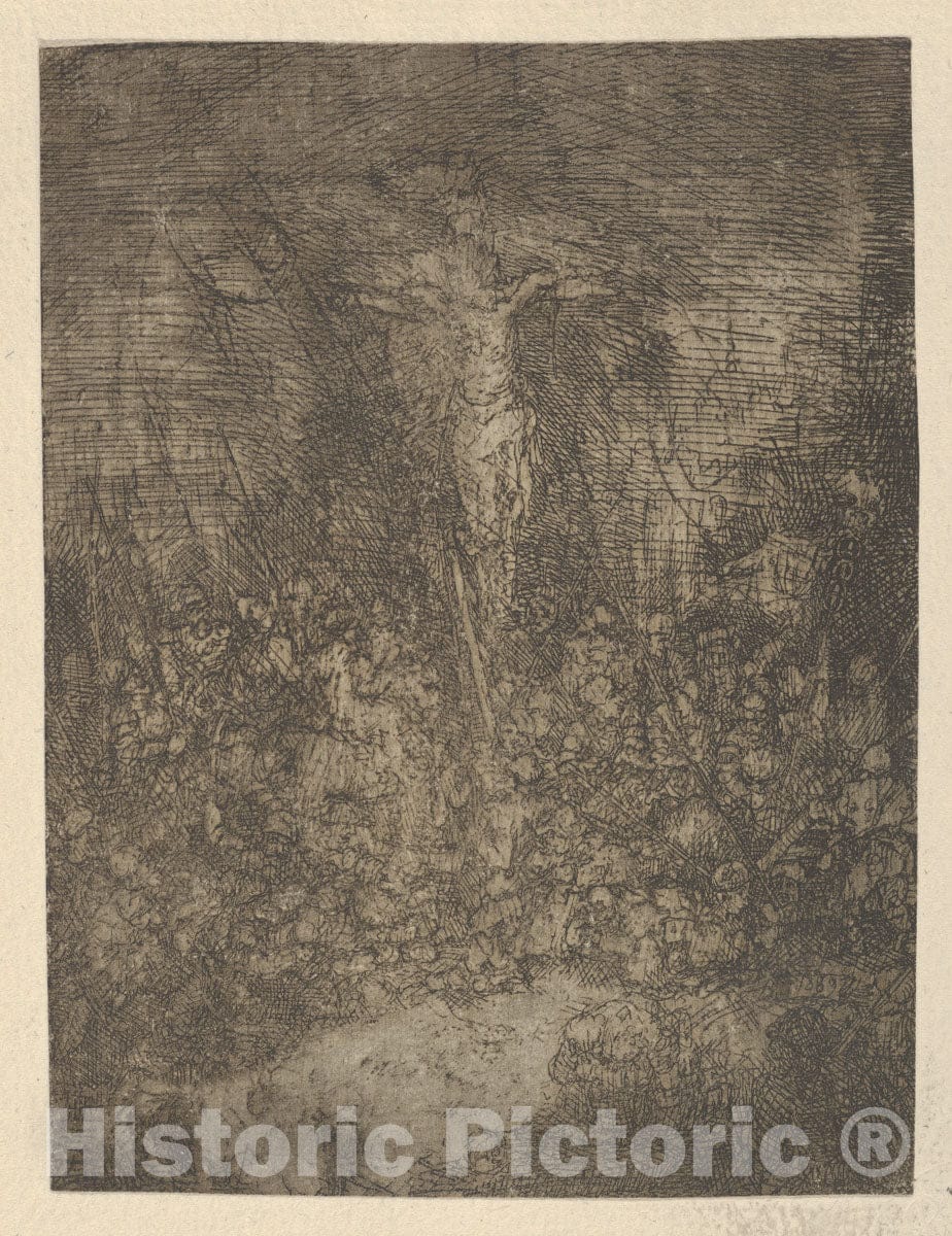 Art Print : Rodolphe Bresdin - La Crucifixion (The Crucifixion) : Vintage Wall Art