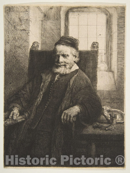 Art Print : Rembrandt (Rembrandt Van Rijn) - Jan Lutma, Goldsmith : Vintage Wall Art