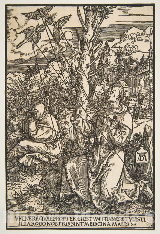 Art Print : Albrecht Dürer - Saint Francis Receiving The Stigmata 1 : Vintage Wall Art