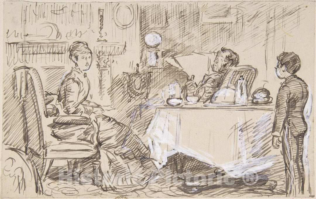 Art Print : Charles Samuel Keene - So Considerate : Vintage Wall Art