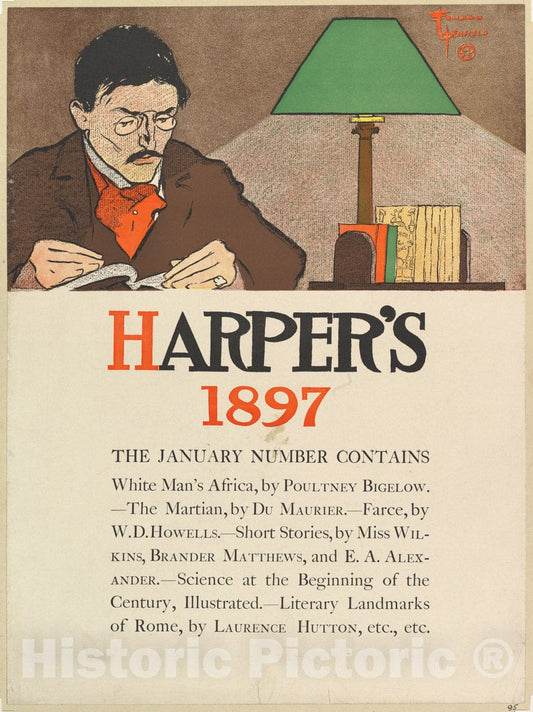 Art Print : Edward Penfield - Harper's:January : Vintage Wall Art