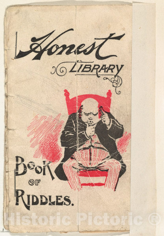 Art Print : Issued by W. Duke, Sons & Co. - Book of Riddles, from The Honest Library Series Issued by Duke Sons & Co. to Promote Honest Long Cut Tobacco : Vintage Wall Art