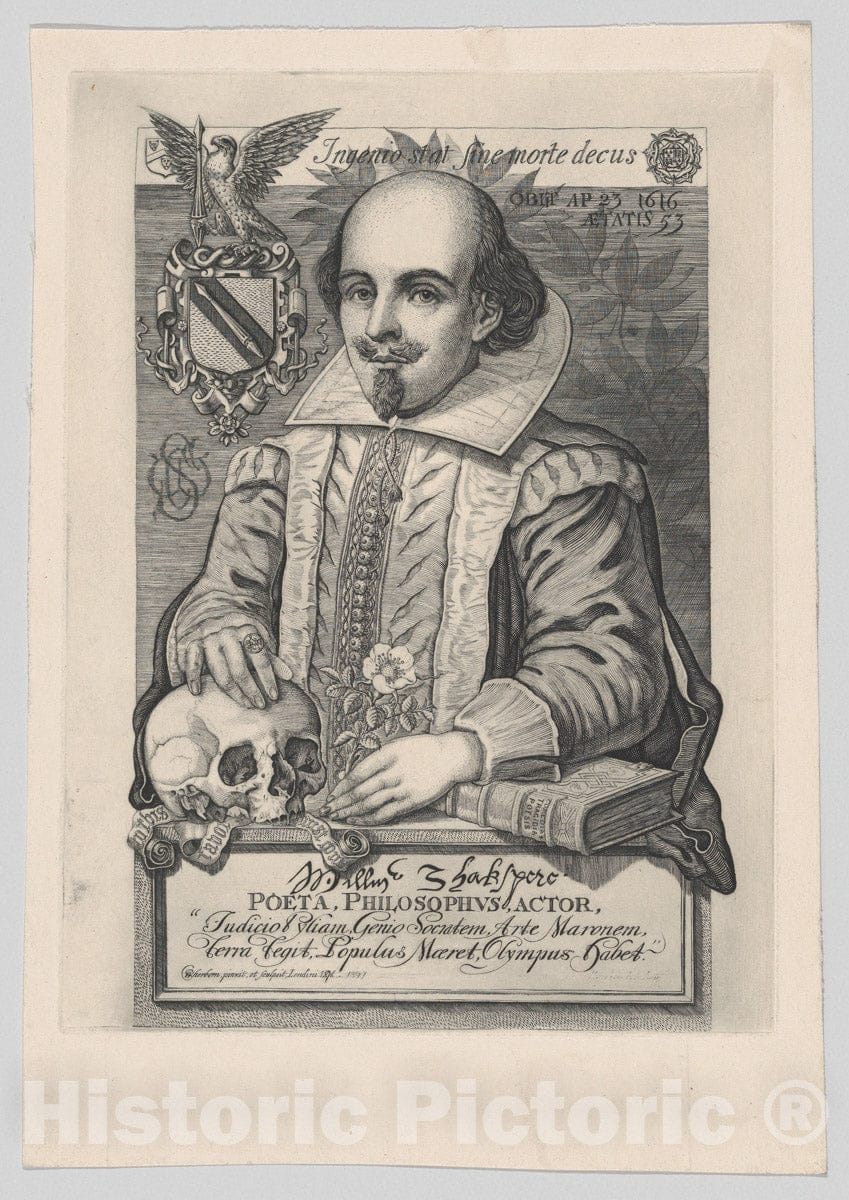 Art Print : Charles William Sherborn - William Shakespeare 1 : Vintage Wall Art