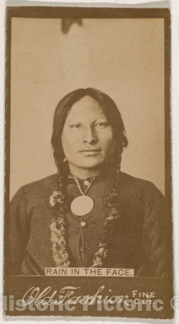 Photo Print : Rain in The Face, from The Indian Chiefs Series (N681) Promoting Old Fashion Fine Cut Tobacco : Vintage Wall Art