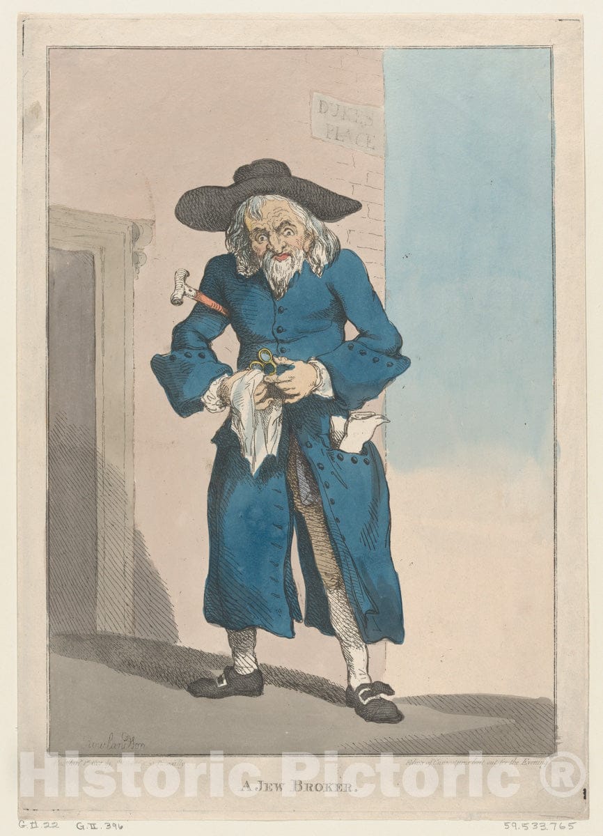 Art Print : Thomas Rowlandson - A Jew Broker : Vintage Wall Art